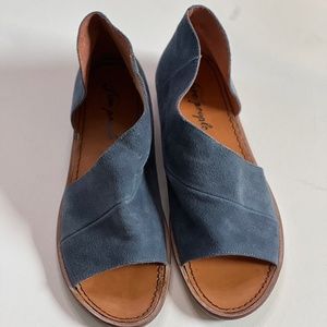 Free People Blue Suede Sandals